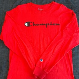 Large: Champion Red Long Sleeve